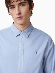 AllSaints Blue Hawthorne Shirt - Image 2 of 8