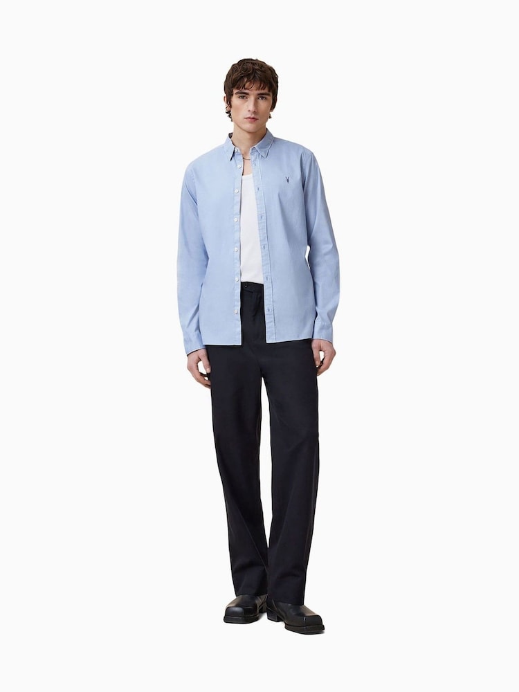 AllSaints Blue Hawthorne Shirt - Image 3 of 8