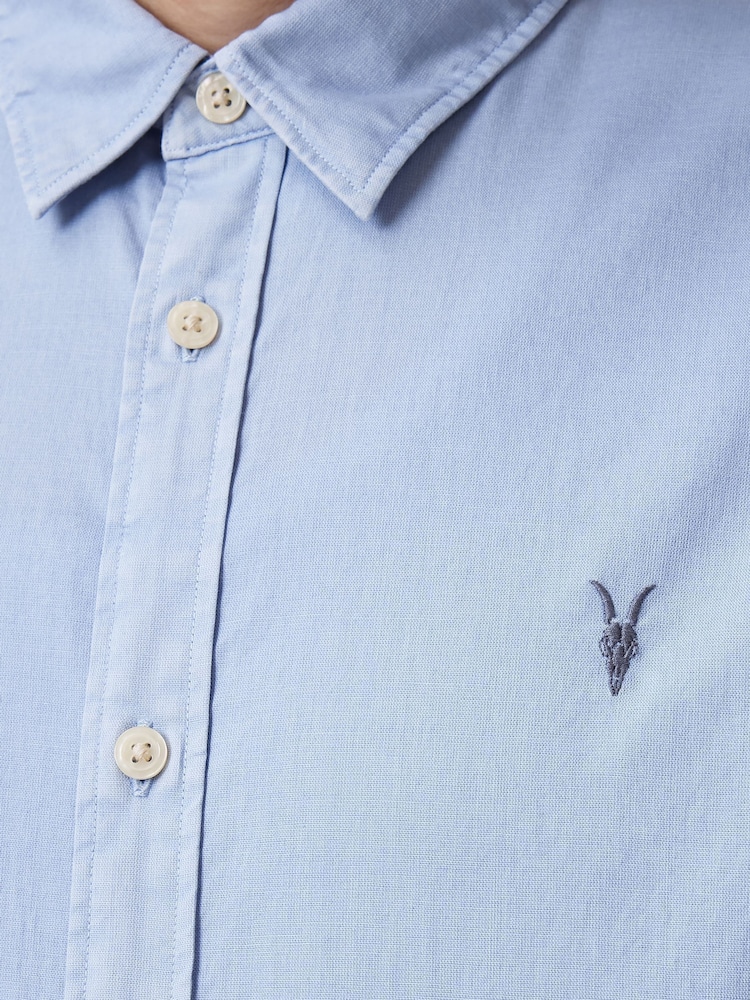 AllSaints Blue Hawthorne Shirt - Image 4 of 8