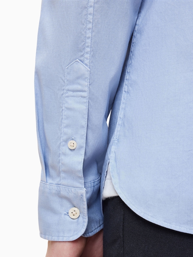 AllSaints Blue Hawthorne Shirt - Image 6 of 8