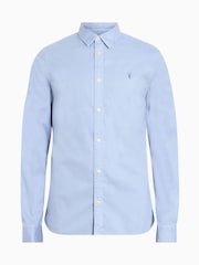 AllSaints Blue Hawthorne Shirt - Image 8 of 8