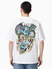 AllSaints White 100% Organic Cotton Writher Crew Neck T-Shirt - Image 2 of 8