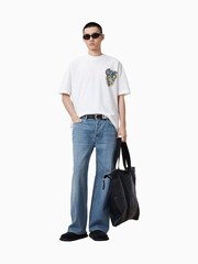 AllSaints White 100% Organic Cotton Writher Crew Neck T-Shirt - Image 3 of 8