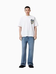 AllSaints White 100% Organic Cotton Writher Crew Neck T-Shirt - Image 4 of 8