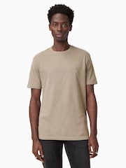 AllSaints Brown 100% Organic Cotton Brace Crew Neck T-Shirt - Image 1 of 6