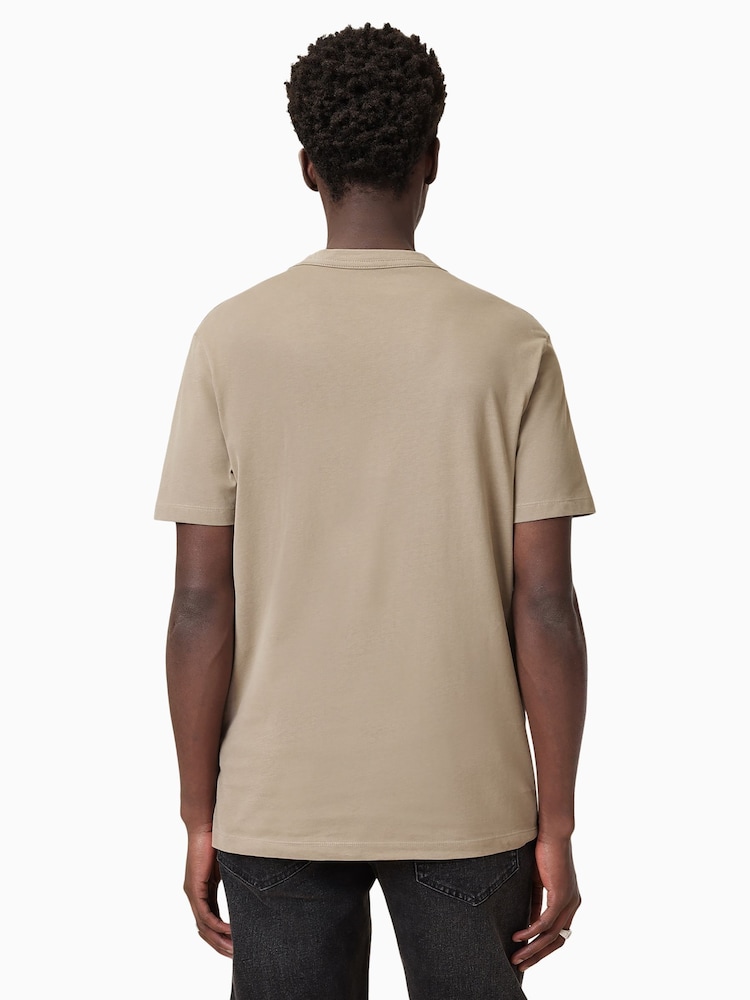 AllSaints Brown 100% Organic Cotton Brace Crew Neck T-Shirt - Image 2 of 6