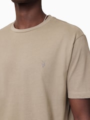 AllSaints Brown 100% Organic Cotton Brace Crew Neck T-Shirt - Image 4 of 6