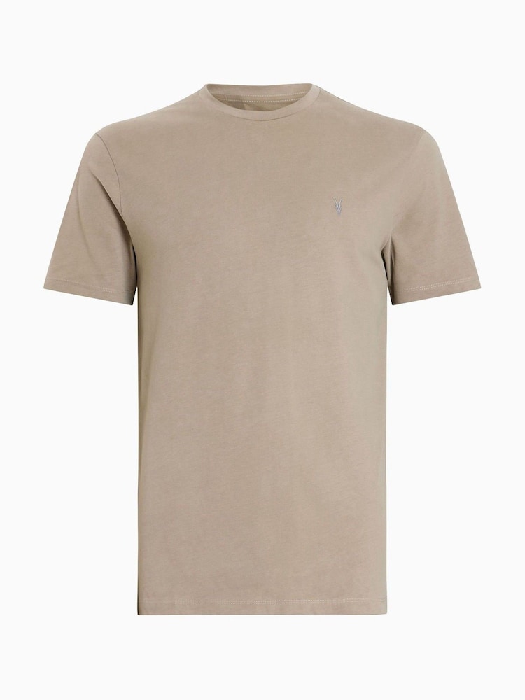 AllSaints Brown 100% Organic Cotton Brace Crew Neck T-Shirt - Image 6 of 6