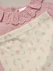 Lily & Jack Pink Printed 100% Cotton Top and Legging Set - Image 5 of 5