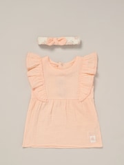 Lily & Jack Orange Printed 100% Cotton Top and Legging Set - Image 3 of 5