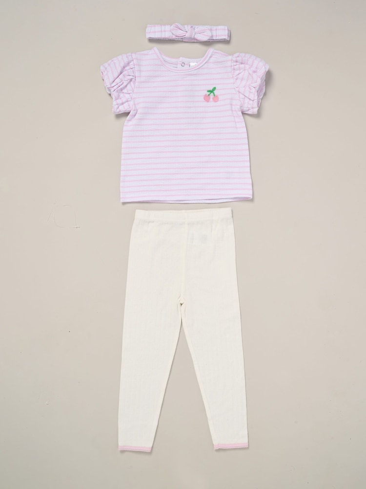 Lily & Jack Purple Printed Top and Legging Set - Image 1 of 5