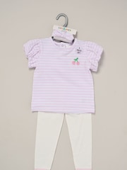 Lily & Jack Purple Printed Top and Legging Set - Image 2 of 5