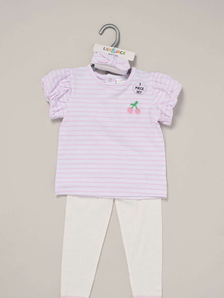 Lily & Jack Purple Printed Top and Legging Set - Image 2 of 5