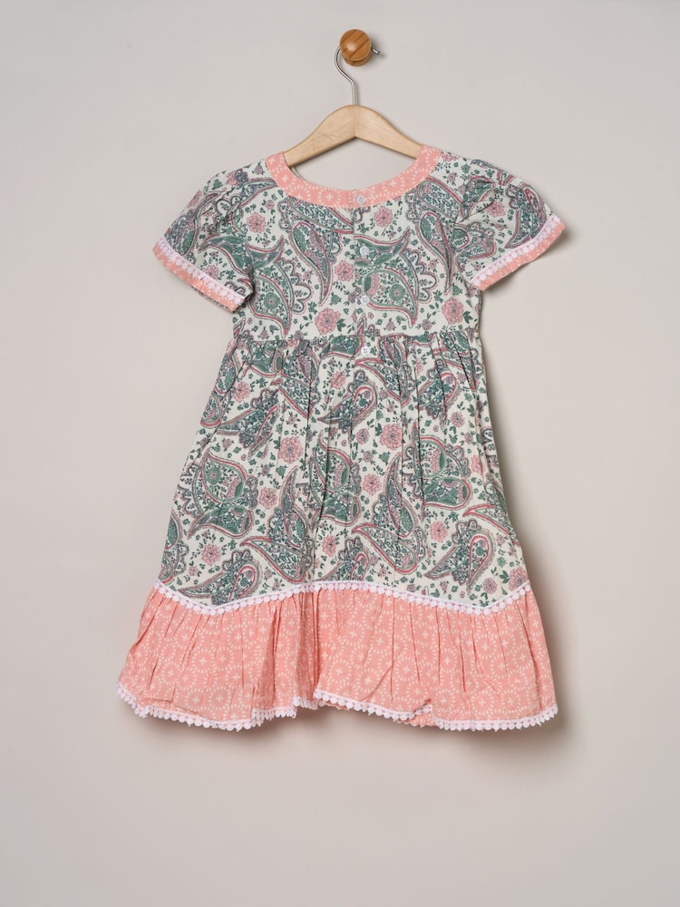 Miss Pink Printed Boho 100% Cotton Summer Dress - Image 2 of 4