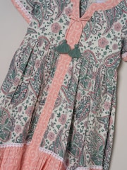 Miss Pink Printed Boho 100% Cotton Summer Dress - Image 3 of 4