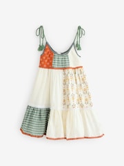 Miss Natural Printed Patch Work 100% Cotton Summer Dress - Image 1 of 1