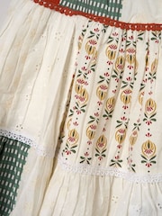 Miss Natural Printed Patch Work 100% Cotton Summer Dress - Image 4 of 4