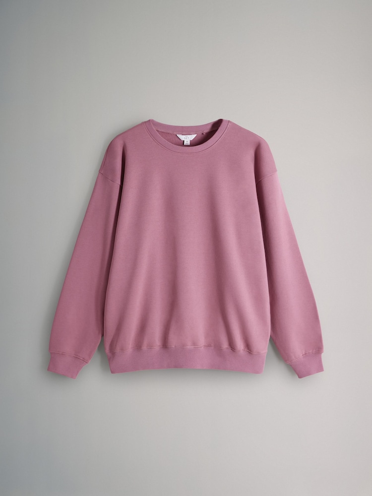 The Set Dusty Pink/Brown Red Dropped Shoulder Relaxed Sweatshirt 2 Pack - Image 2 of 4