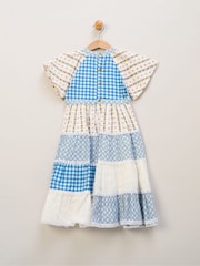 Miss Blue Printed Patch Work 100% Cotton Summer Dress - Image 2 of 3