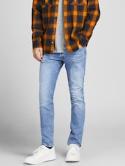 Синий - Джинсы узкого кроя Jack & Jones Glenn - Изображение 1 из 7