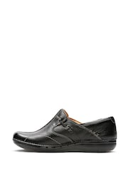 Clarks Black Leather Un Loop Shoes - Image 2 of 7