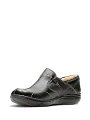 Clarks Black Leather Un Loop Shoes - Image 4 of 7