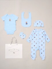 Rock-A-Bye Baby Boutique Blue 100% Cotton 5-Piece Baby Gift Set - Image 1 of 6