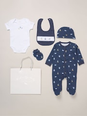 Rock-A-Bye Baby Boutique Blue 100% Cotton 5-Piece Baby Gift Set - Image 1 of 6