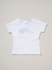 Rock-A-Bye Baby Boutique Blue 100% Cotton Printed T-Shirt and Adjustable Trousers Outfit Set - Image 2 of 4