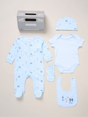 Rock-A-Bye Baby Boutique Blue 100% Cotton 5-Piece Baby Gift Set - Image 1 of 6