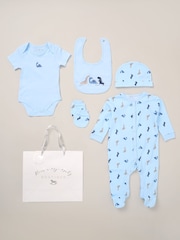 Rock-A-Bye Baby Boutique Blue 100% Cotton 5-Piece Baby Gift Set - Image 1 of 6