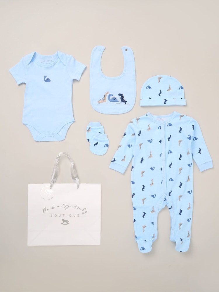 Rock-A-Bye Baby Boutique Blue 100% Cotton 5-Piece Baby Gift Set - Image 1 of 6