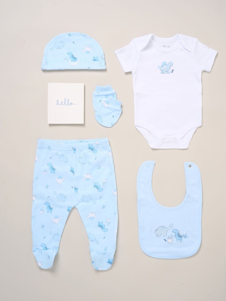 Rock-A-Bye Baby Boutique Blue 100% Cotton 6-Piece Printed Bodysuit Baby Gift Set - Image 1 of 6 Rock-A-Bye Baby Boutique Blue 100% Cotton 6-Piece Printed Bodysuit Baby Gift Set - Image 1 of 6