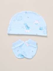 Rock-A-Bye Baby Boutique Blue 100% Cotton 6-Piece Printed Bodysuit Baby Gift Set - Image 4 of 6