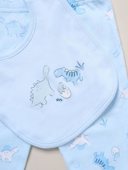 Rock-A-Bye Baby Boutique Blue 100% Cotton 6-Piece Printed Bodysuit Baby Gift Set - Image 6 of 6