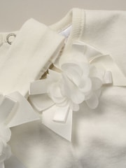 Rock-A-Bye Baby Boutique Rose Ribbon Detail All in One White Outfit Set - Image 3 of 3