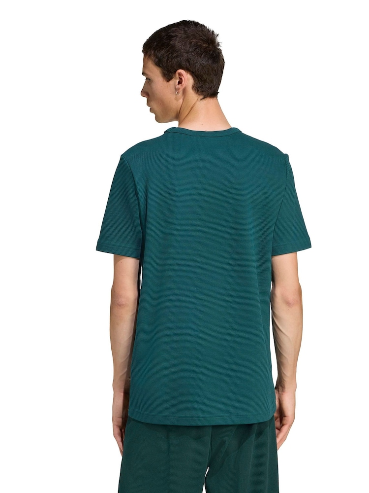 adidas Originals Green Trefoil Essentials Waffle T-Shirt - Image 2 of 6