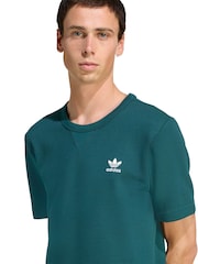 adidas Originals Green Trefoil Essentials Waffle T-Shirt - Image 5 of 6