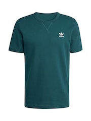 adidas Originals Green Trefoil Essentials Waffle T-Shirt - Image 6 of 6