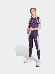 adidas Purple Train Essentials 3-Stripes Kids Leggings - Image 3 of 5
