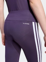 adidas Purple Train Essentials 3-Stripes Kids Leggings - Image 4 of 5