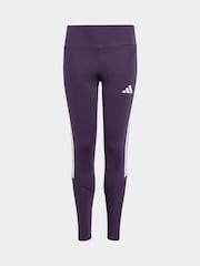 adidas Purple Train Essentials 3-Stripes Kids Leggings - Image 5 of 5