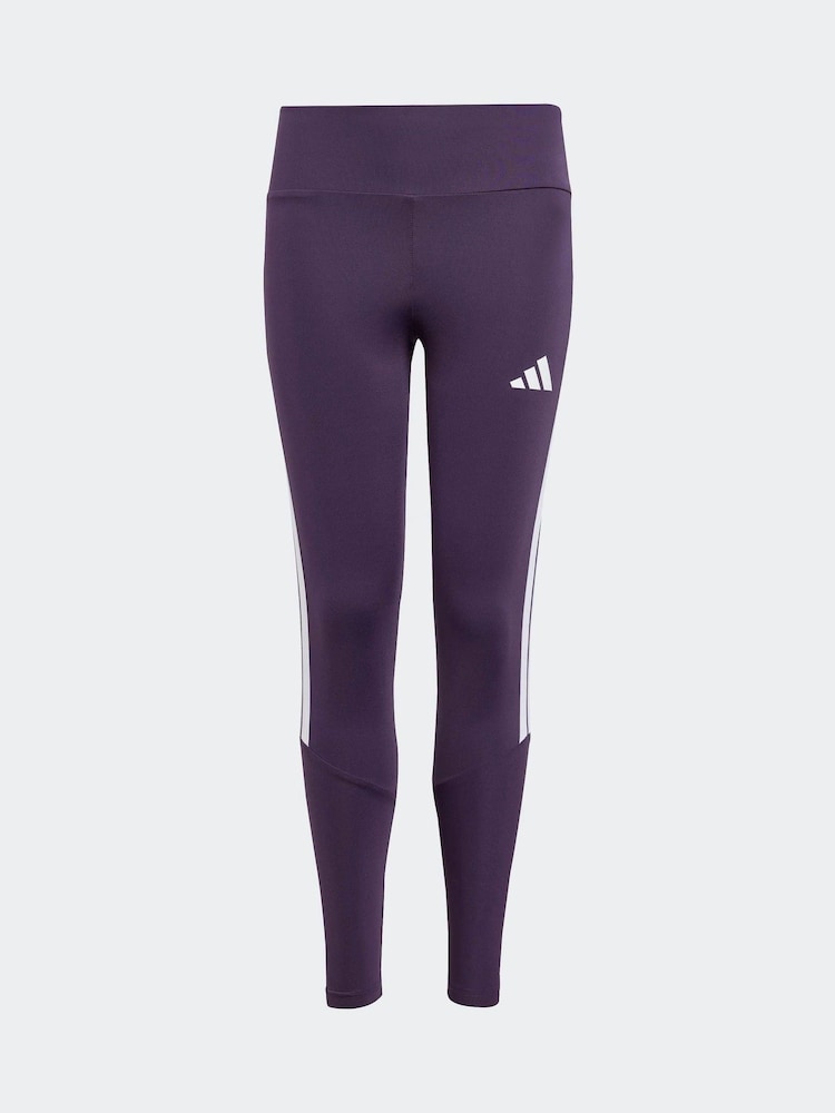adidas Purple Train Essentials 3-Stripes Kids Leggings - Image 5 of 5 adidas Purple Train Essentials 3-Stripes Kids Leggings - Image 5 of 5