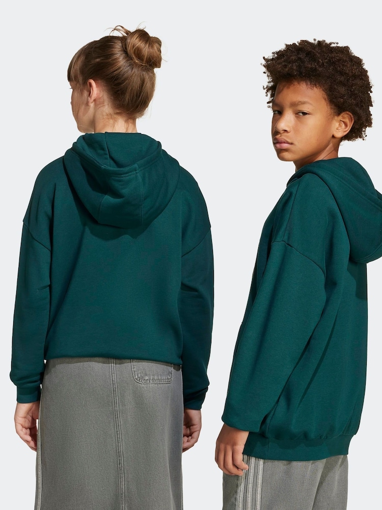 adidas Originals Dark Green Oversized Big Logo Kids Hoodie - Image 1 of 6