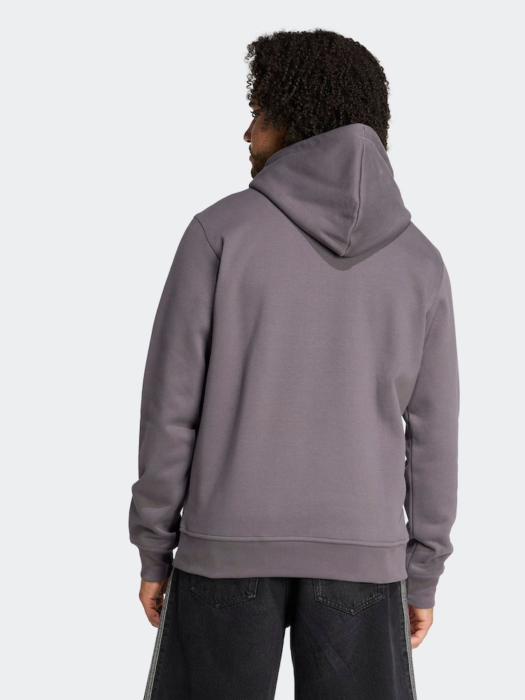 adidas Originals Grey Light Trefoil Essentials Hoodie - Image 2 of 6