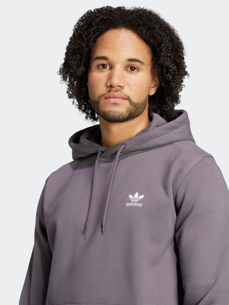 Buy adidas Originals Grey Light Trefoil Essentials Hoodie from