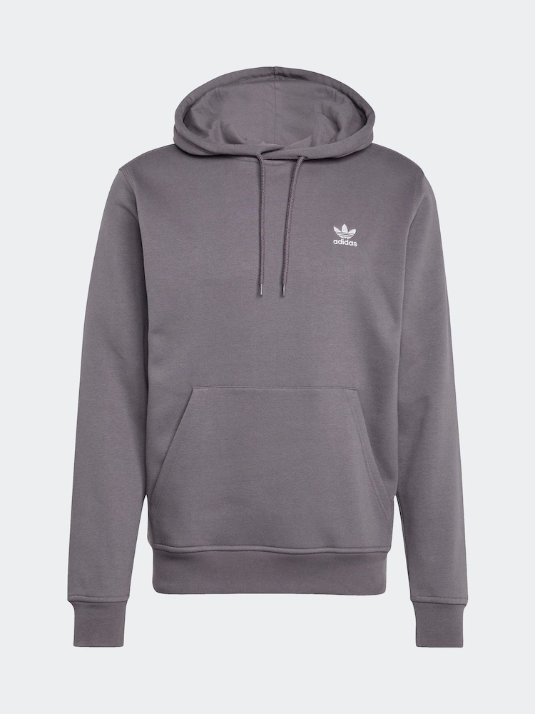 adidas Originals Grey Light Trefoil Essentials Hoodie - Image 6 of 6 adidas Originals Grey Light Trefoil Essentials Hoodie - Image 6 of 6