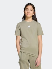 adidas Khaki Green Essentials Kids T-Shirt - Image 1 of 6