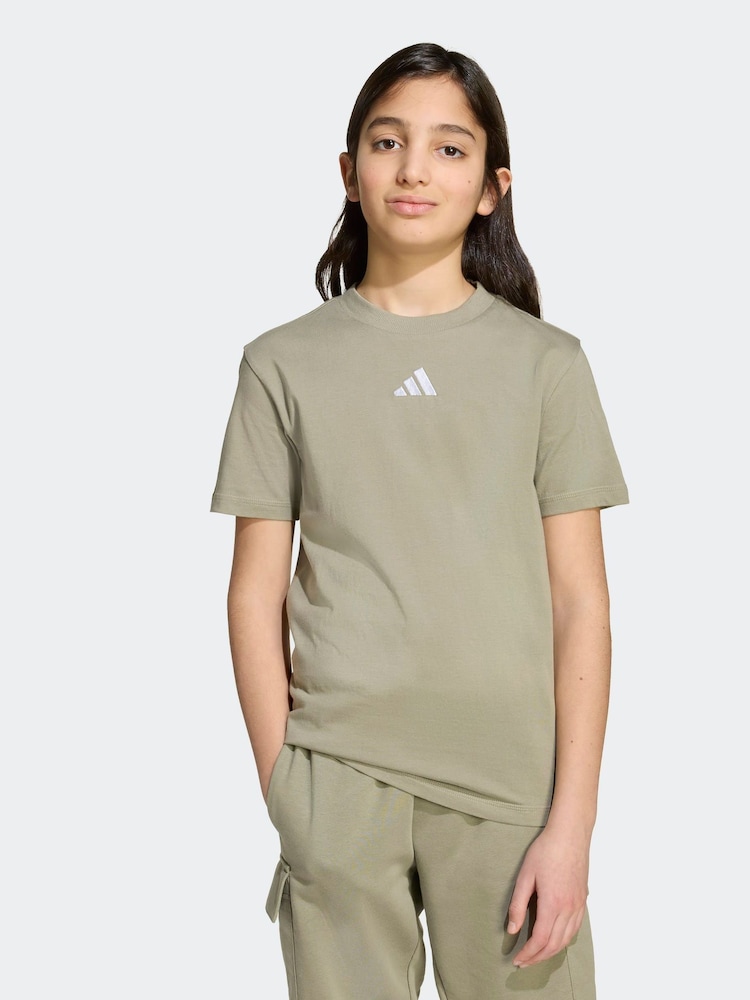 adidas Khaki Green Essentials Kids T-Shirt - Image 1 of 6