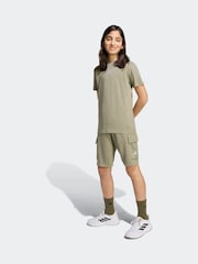 adidas Khaki Green Essentials Kids T-Shirt - Image 3 of 6